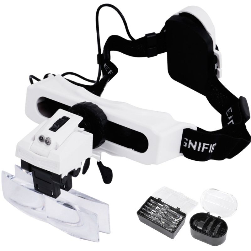 Electronics Repair Glasses - Iluminado Headband Magnifier com LED Light