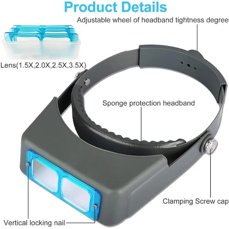 Electronics Repair Glasses - Tungfull bandana lupa cabeça-montado mãos livres