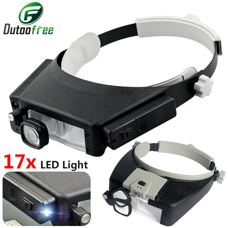 Electronics Repair Glasses - Nova bandana lupa luzes led lupa