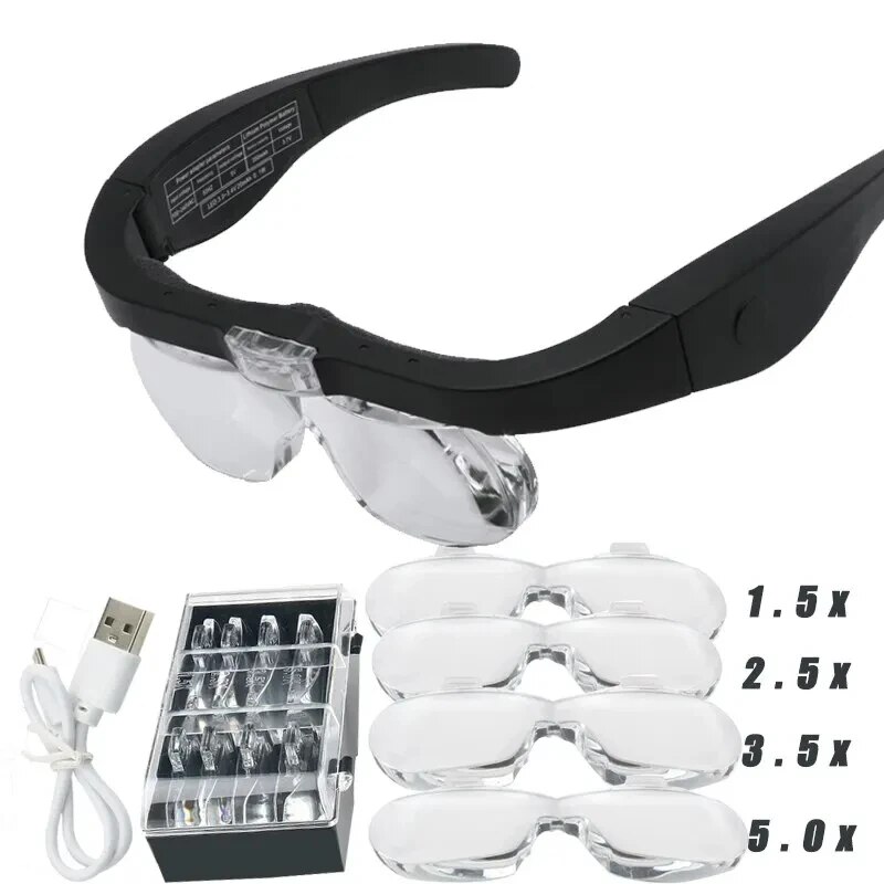 Electronics Repair Glasses - Lupas montadas na cabeça com 2