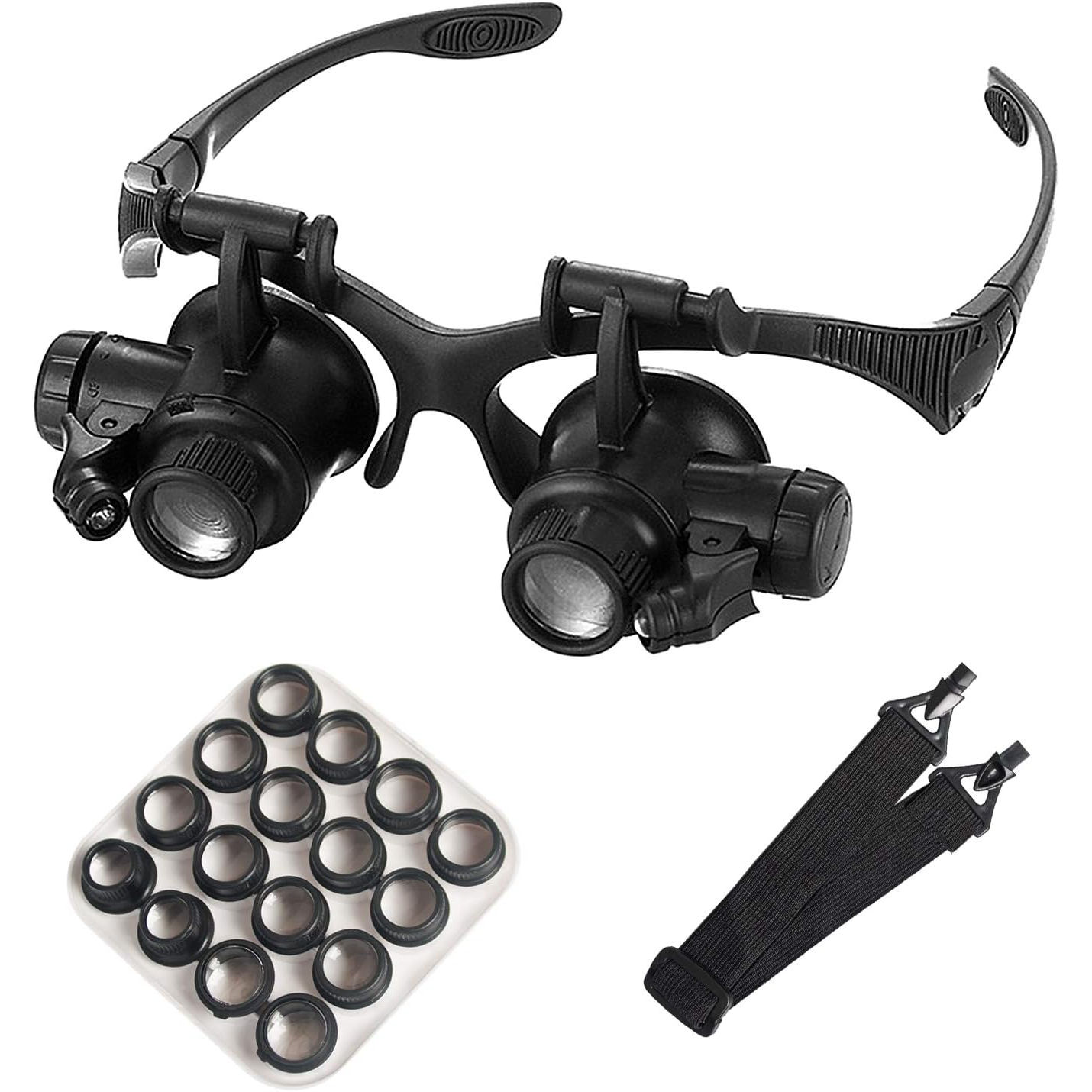 Cabeça montada lupa com luz le - Electronics Repair Glasses avaliação e preço