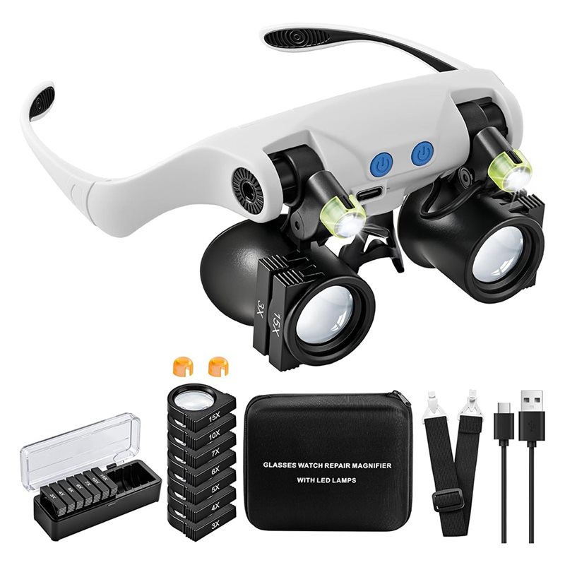Lupas com luz ABUP-LED, lupa m - Electronics Repair Glasses avaliação e preço