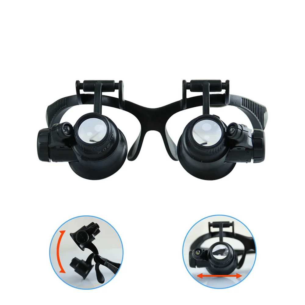 Lupa de cabeça com 2 luzes LED - Electronics Repair Glasses avaliação e preço
