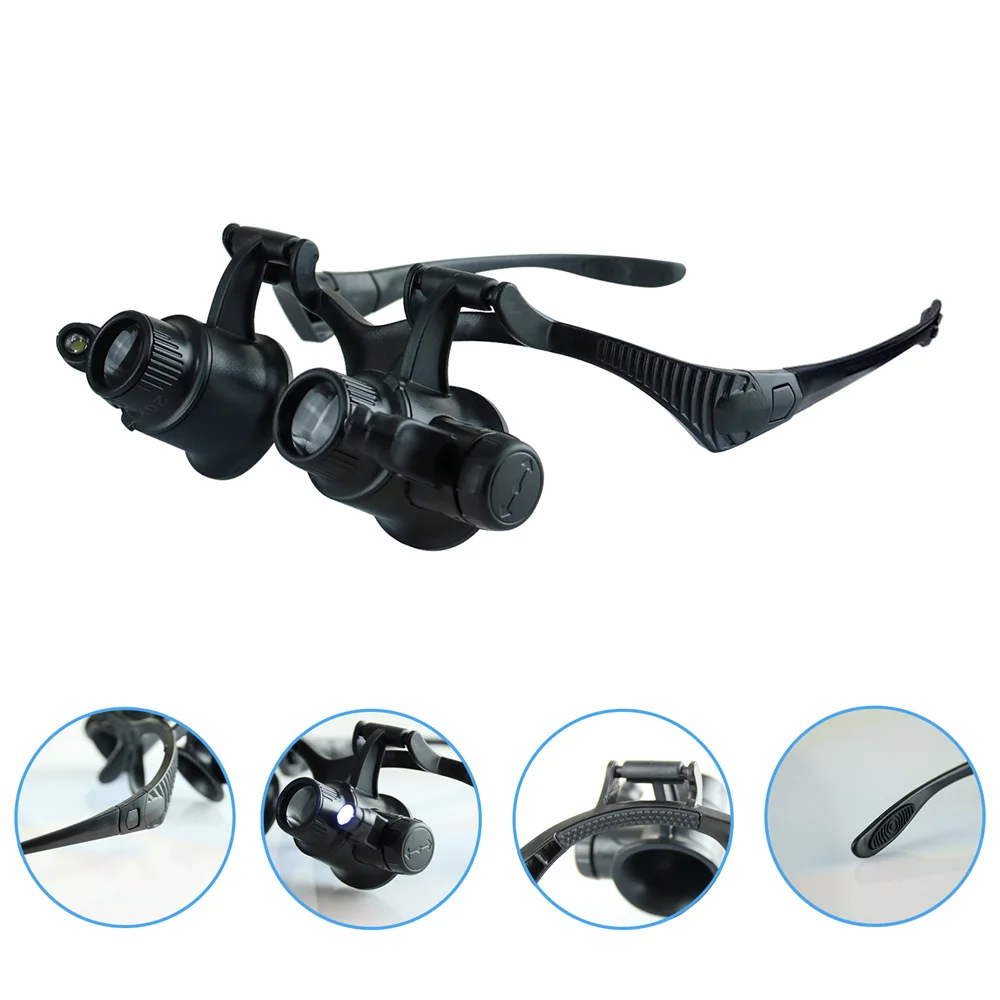 Lupa de cabeça com 2 luzes LED - Electronics Repair Glasses avaliação e preço