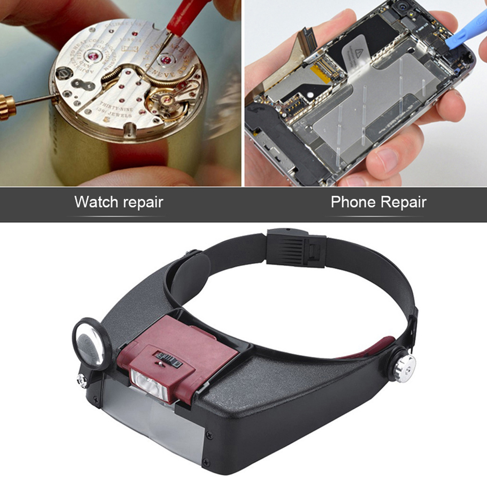 LED Iluminado Lupa, Headband M - Electronics Repair Glasses avaliação e preço