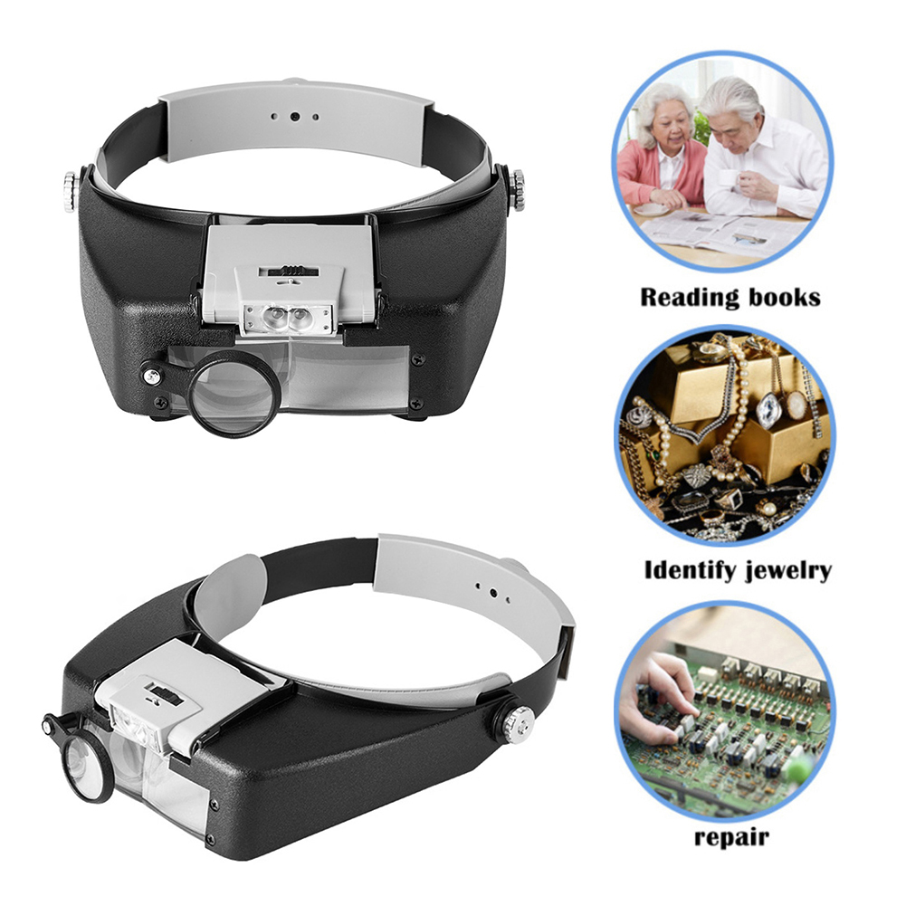 LED Iluminado Lupa, Headband M - Electronics Repair Glasses avaliação e preço